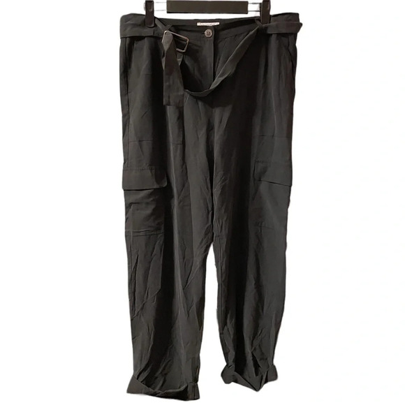 EQUIPMENT SILK CROPPED CARGO PANTS - Picture 1 of 5